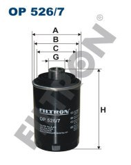 AUDI A5 (8T, 8F) 2.0 TFSI 155kw 211hp  Yağ Filtresi OP526/7 FİLTRON