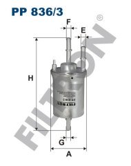 VOLKSWAGEN Polo IV (9N) 1.4 16V 74kw 100hp  Yakıt Filtresi PP836/3 FİLTRON