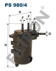 NISSAN Note (E11) 1.5 dCi 70 51kw 70hp  Yakıt Mazot Filtresi PS980/4 FİLTRON