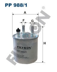RENAULT Kangoo II 1.5 dCi 76kw 103hp  Yakıt Mazot Filtresi PP988/1 FİLTRON