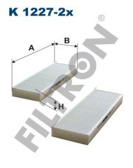 PEUGEOT Partner II 1.6 HDi, 1.6 BlueHDi 75 55kw 75hp  Polen Kabin filtresi K1227-2x FİLTRON