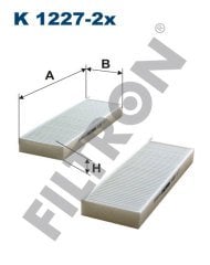 PEUGEOT 3008 II 1.6 THP 150 110kw 150hp  Polen Kabin filtresi K1227-2x FİLTRON