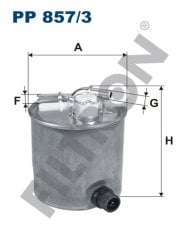 NISSAN Qashqai 1.5 dCi DPF 76kw 103hp  Yakıt Mazot Filtresi PP857/3 FİLTRON