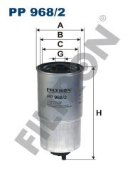 KIA MOTORS Sorento I (JC) 2.5 CRDi 103kw 140hp  Yakıt Mazot Filtresi PP968/2 FİLTRON