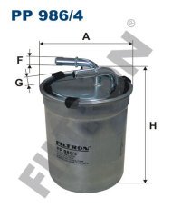 VOLKSWAGEN Polo V 1.4 TDI 77kw 105hp  Yakıt Mazot Filtresi PP986/4 FİLTRON