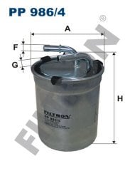 VOLKSWAGEN Polo V 1.4 TDI 66kw 90hp  Yakıt Mazot Filtresi PP986/4 FİLTRON