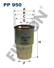 TOYOTA RAV 4 II 2.0 D-4D Turbodiesel 84kw 114hp  Yakıt Mazot Filtresi PP950 FİLTRON