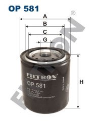 NISSAN Pick Up / Navara (720, D21, D22) 2.4i 98kw 133hp  Yağ Filtresi OP581 FİLTRON