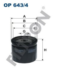 DACIA (RENAULT GROUP) Logan II 1.0 SCe 75 54kw 73hp  Yağ Filtresi OP643/4 FİLTRON