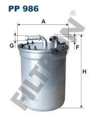 SEAT Ibiza V 1.6 TDI 66kw 90hp  Yakıt Mazot Filtresi PP986 FİLTRON