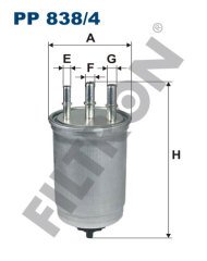 JAGUAR X-Type (CF1) 2.2 Diesel 114kw 155hp  Yakıt Mazot Filtresi PP838/4 FİLTRON