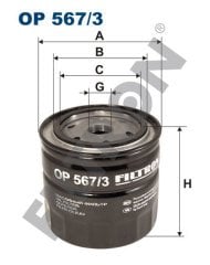 NISSAN Pathfinder 2.5 dCi 128kw 174hp  Yağ Filtresi OP567/3 FİLTRON