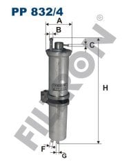 BMW 7 (E65/E66) 730i 170kw 231hp  Yakıt Filtresi PP832/4 FİLTRON