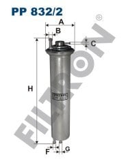 BMW 5 (E39) 535i 180kw 245hp  Yakıt Filtresi PP832/2 FİLTRON