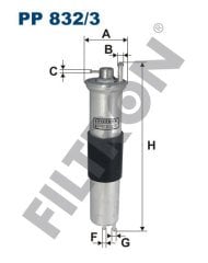 BMW 3 (E46) 320i/Ci 125kw 170hp  Yakıt Filtresi PP832/3 FİLTRON